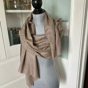 Super rare NWT Ahujasons numbered fully hand embroidered Pashmina Cashmere Scarf